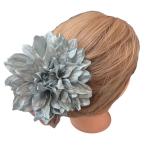 髪飾り ダリア  シルバー  ウエディング 結婚式 成人式 卒業式 袴 はかま  造花 花 t39