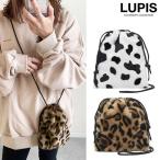 ショッピング巾着 巾着バッグ ショルダーバッグ ミニバッグ スマホバッグ ポーチ 小物入れ レオパード 牛 ファー ルピス lupis