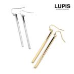 ピアス フックピアス ロングバー スクエア メタル 大ぶり 大振り 大きめ 揺れる ぶらさがり ゴールド シルバー ルピス lupis