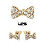 Yahoo! Yahoo!ショッピング(ヤフー ショッピング)ピアス シンプル リボン ストーン パヴェ ゴールド ルピス lupis