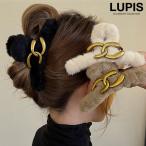 ショッピングヘアアクセサリー バンスクリップ ヘアアクセサリー ヘアクリップ ファー ふわふわ メタル チェーン アンティーク おしゃれ 大人 簡単 まとめ髪 40代 ルピス lupis
