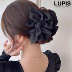 ヘアクリップ バンスクリップ ヘアアクセサリー リボン 大きめ 上品 エレガント 華やか ガーリー かわいい シンプル 簡単 まとめ髪 40代 ルピス lupis