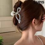 ヘアアクセサリー ヘアクリップ バンスクリップ リボン ドット かわいい ガーリー フェミニン 上品 バレエコア まとめ髪 韓国 韓国っぽ lupis ルピス
