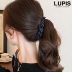 ヘアアクセサリー ヘアクリップ バナナクリップ 30代 40代 ドット くしゅくしゅ ギャザー かわいい 上品 こなれ感 簡単 まとめ髪 韓国 lupis ルピス