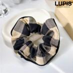 ショッピングシュシュ ヘアアクセサリー ヘアゴム シュシュ チェック柄 ブロックチェック おしゃれ カジュアル かわいい 大人っぽ 大人カジュアル 韓国 韓国っぽ lupis ルピス