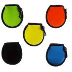 Zelerdo ポータブルポケットゴルフボールウォッシャーゴルフボールクリーナーポーチ 5個パック ブラック ブルー イエロー オレンジ グリーン