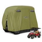 10L0L 4旅客ゴルフカートカバー EZGO、クラブカー、ヤマハに適合 400D防水 PVCコーティング 日焼け防止 - 両サイドジッパー (運転