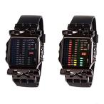 Yahoo! Yahoo!ショッピング(ヤフー ショッピング)MINILUJIA メンズ クールデジタルウォッチ バイナリタイム LEDディスプレイ 防水 ラバーバンド ユニーク クリエイティブ ファッション