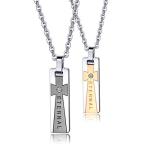 Yahoo! Yahoo!ショッピング(ヤフー ショッピング)Rockyu メンズネックレス クロス シルバー ブラック プレート スティックペンダント シンプル チタン ジルコニア 上品 御守 十字架ネックレ