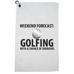 Hollywood Thread Golfing with a Chance of Drinking ファニーゴルファーゴルフタオル カラビナクリッ