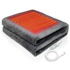 SINZON 電気毛布 ひざ掛け かけ敷き 丸洗い可 USB給電 3段階温度調節 タイマー機能 リモコン付き 防寒対策 暖房器具 100×60cm