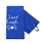 PXTIDY Golfer Gift Live Love Golf 刺繍入りゴルフタオル クリップ付きゴルフタオルギフト ゴルフ愛好家/ゴルフクラブ