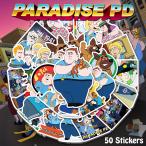 pala кости полиция стикер 50 шт. комплект PVC водонепроницаемый наклейка много Paradise PD аниме герой America черный шутки чемодан ноутбук 