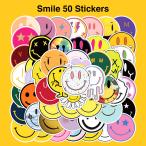 スマイル ステッカー 50枚セット PVC 防水 シール Smile スマイリー ニコニコ 笑顔 ニコちゃん ピースマーク ラブ&ピース スーツケース MacBook