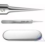 角栓取り 精密ピンセット 熱処理済み 汎用型ピンセット 先端幅0.1mm 毛抜き 黒ずみ取り ニキビ取り ニキビ針 サロン専用 収納ケース