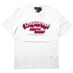 ショッピングディースクエアード 2025 最新 DSQUARED2 ディースクエアード2  ロゴ Regular FIT T-SHIRT 半袖 Tシャツ ホワイト 白 メンズ  クルーネック フロントロゴ