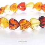 アンバーハート10mmブレスレットパワーストーン天然石