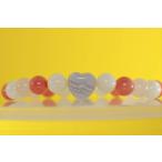 オリジナルデザインブレスレットハート形ブルーレースアゲートピンクサンゴマザ...