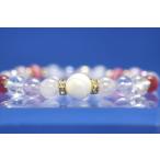 オリジナルデザインブレスレットマザーオブパールローズクォーツレインボーオー...