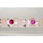 オリジナルデザインブレスレットモルガナイト水晶ミラーカットピンクアゲートパ...