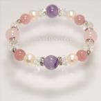 オリジナルデザインブレスレットドッグティースアメジストローズクォーツオーラ...