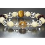 オリジナルデザインメンズブレスレットルチルクォーツレッド&ゴールデ...