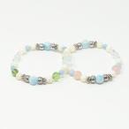 Yahoo! Yahoo!ショッピング(ヤフー ショッピング)ペア販売 Xmasオリジナルデザインペアブレスレット プレゼントBOX入り アイスラリマー モルガナイト グリーンアンバー パワーストーン