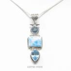 ラリマーブルートパーズペンダントトップペンダントヘッドネックレストップ天然...