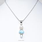 ラリマーブルームーンストーンブルートパーズペンダントトップペンダントヘッド...