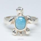 ラリマー亀かめ指輪リング13号天然石パワーストーンプレゼント開運ギフトレデ...