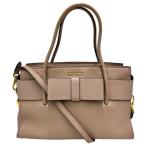 ショッピングMIUMIU 美品 MIUMIU ミュウミュウ マドラスフィオッコ ハンドバッグ レザー ベージュ レディース ABランク 中古 鑑定済