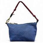 MIUMIU ミュウミュウ スピリット ショルダーバッグ 5NE841 キャンバス ネイビー レディース Bランク 中古 鑑定済