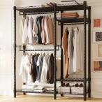 ショッピングミニマリスト ワードローブ 2段 ハンガーラック コートハンガー 衣類収納 コート掛け 省スペース 洋服掛け クローゼット 棚板高さ調節 大容量 棚付き おし