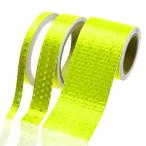  отражающий лента 3 шт. комплект 5cm ширина x3m 2.5cm ширина x4.5m 1cm ширина x8m высокая яркость отражатель желтый зеленый 