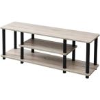 山善YAMAZEN テレビ台 43型対応 幅111.5×奥行29.5×高さ41.5cm A4対応 かんたん組立 工具不要 収納棚 オーク/ブラッ