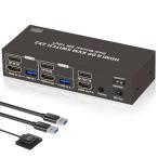 2PC 切替 2モニター 同時出力HDMI+DisplayPort USB3.0 KVM 切替器 デュアルモニター 4K 60Hz HDMI+D