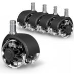 キャスター 椅子 交換用 11×22mm エルゴヒューマン 後付け 静音 傷防止 差込式 ウレタン 双輪 輪径50mm PU車輪 スムーズ 床保