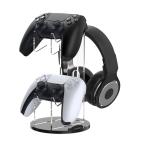 MoKo コントローラースタンド ps5 PS4 コントローラー/ヘッドホン収納ラック アクリル製 ヘッドホンホルダー ゲームコントローラースタ