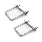 Bilaida スクエアUボルト M8 内幅100mm 304ステンレス鋼 ナット付き ワッシャー付き プレート付き 固定金具 駐車カーポート用