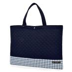 COLORFUL CANDY STYLE レッスンバッグ 男の子 女の子 キルティング 手提げ 通園 お稽古バッグ 子供用 ディープネイビー×チ