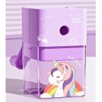 ユニコーン・アンド・テイルズ えんぴつ削り 手動式ミニサイズ(ダストBOX分離式) かわいいユニコーンのイラスト付き(パープル)