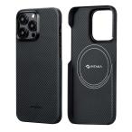 「PITAKA」 iPhone 15 Pro用 ケース 600Dアラミド繊維製 MagSafe対応 MagEZ Case 4 超極薄・超軽量 カーボン風 ワイヤレス充電対応 ミニマリスト シ