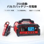 全自動バッテリー充電器 スマートチャージャー 12V / 24V 対応バッテリー診断機能付 維持充電 パルス充電 AGM/GEL車充電可能！ (25Aモデル)