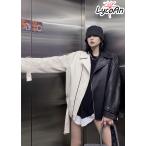 【LycoAn】クロムトラストライダースジャケット　/白黒/コントラスト/モノクロ/ダブルジャケット