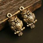 フクロウのキーホルダー銅製フクロウ...