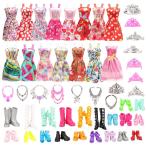 BARWA バービー人形用洋服とアクセサリー 32個 ミニパーティードレス 22個 靴 王冠 ネックレス 11.5インチ人形用　並行輸入品