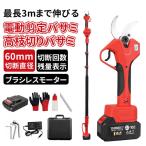 剪定ばさみ 60mm 充電 コードレス 電動ハサミ ブラシレスモーター 小型軽量 庭 園芸用 果樹用 家庭用 枝切り 女性用 延長ポール 切断回数と電池残量表