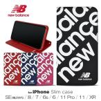スマホケース 手帳型 ブランド ニューバランス New Balance スタンプロゴ iPhoneSE3 SE2 8 7 iPhone11Pro iPhoneXR iPhone11 ケース