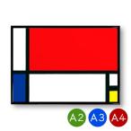 A2/A3/A4ポスター （ピート・モンドリアン) 赤と青のコンポジションI マットコート紙 インテリア アートポスター