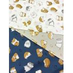 ショッピングシーチング ぽってりアニマル　ハムスター　シーチングプリント　コスモテキスタイル